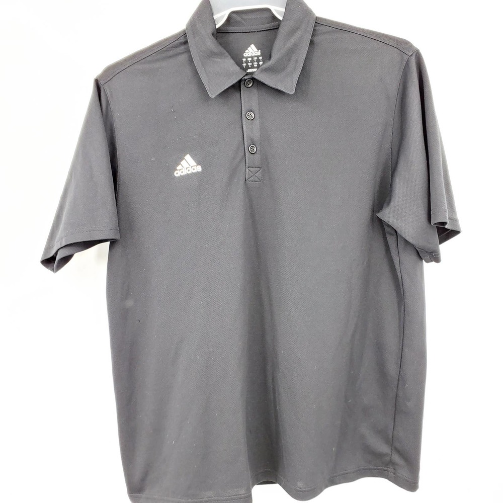 Adidas Men's Climalite Black Polo Golf Collar shirt Loose Fit Men's Size L